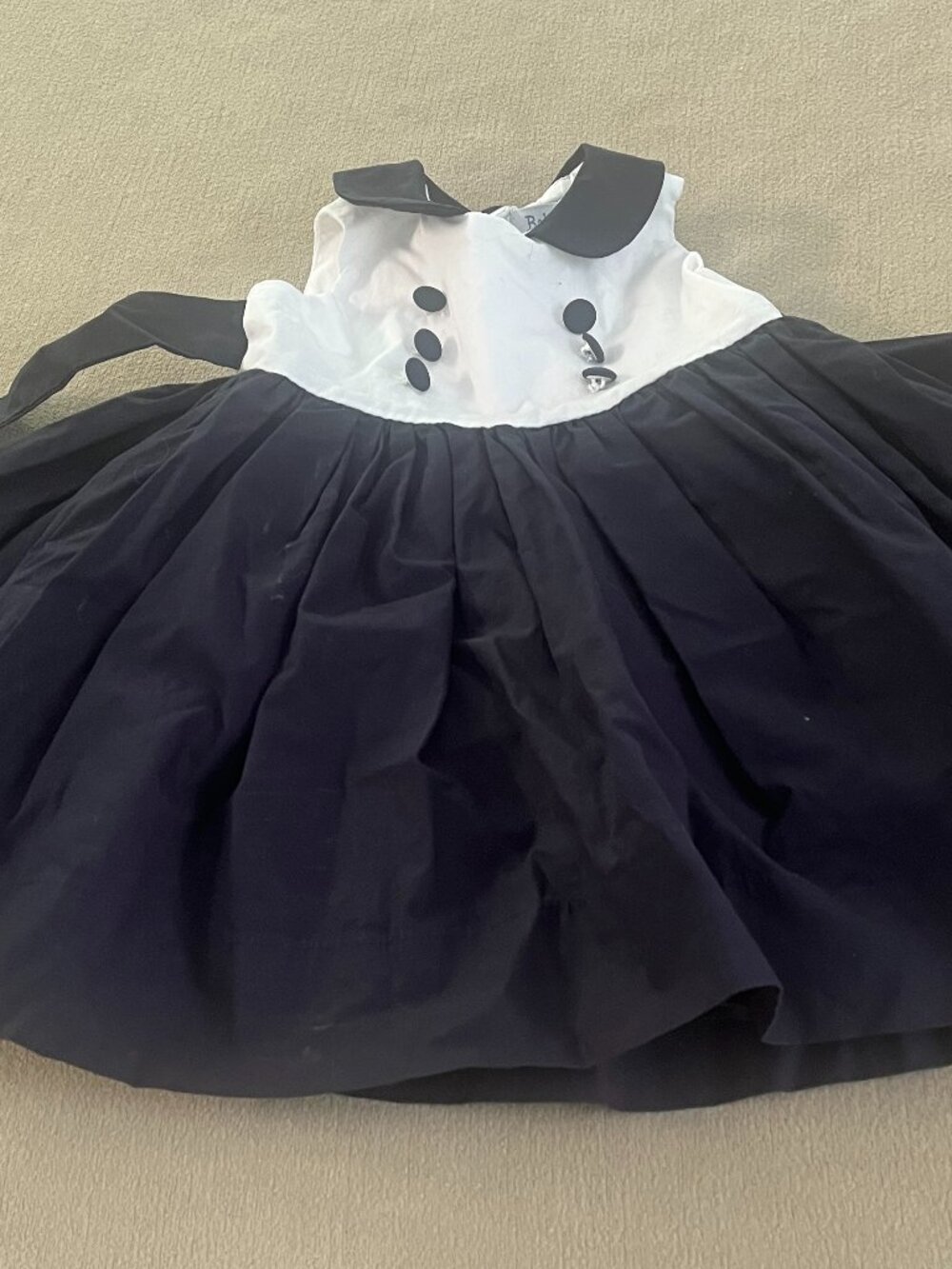 Baby CZ by Carolina Zapf Blue & White Lining Dress Sleepless Size M 6-12 Month